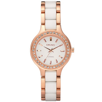 DKNY Chambers Ladies Watch, Rose/White